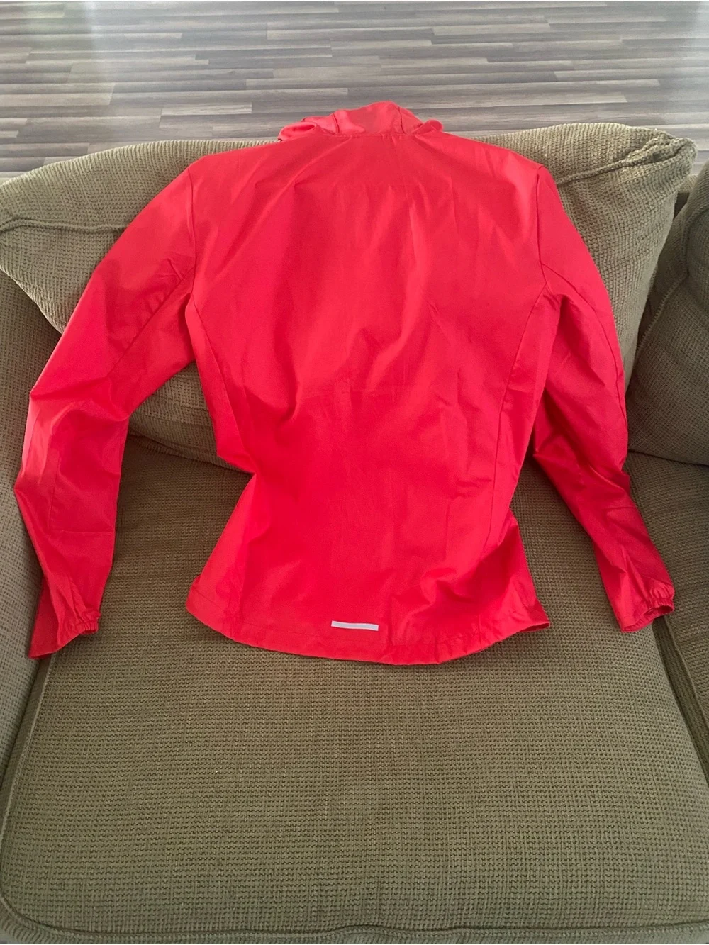 adidas Red Athletic Zip-Up Windbreaker with Reflective Stripes